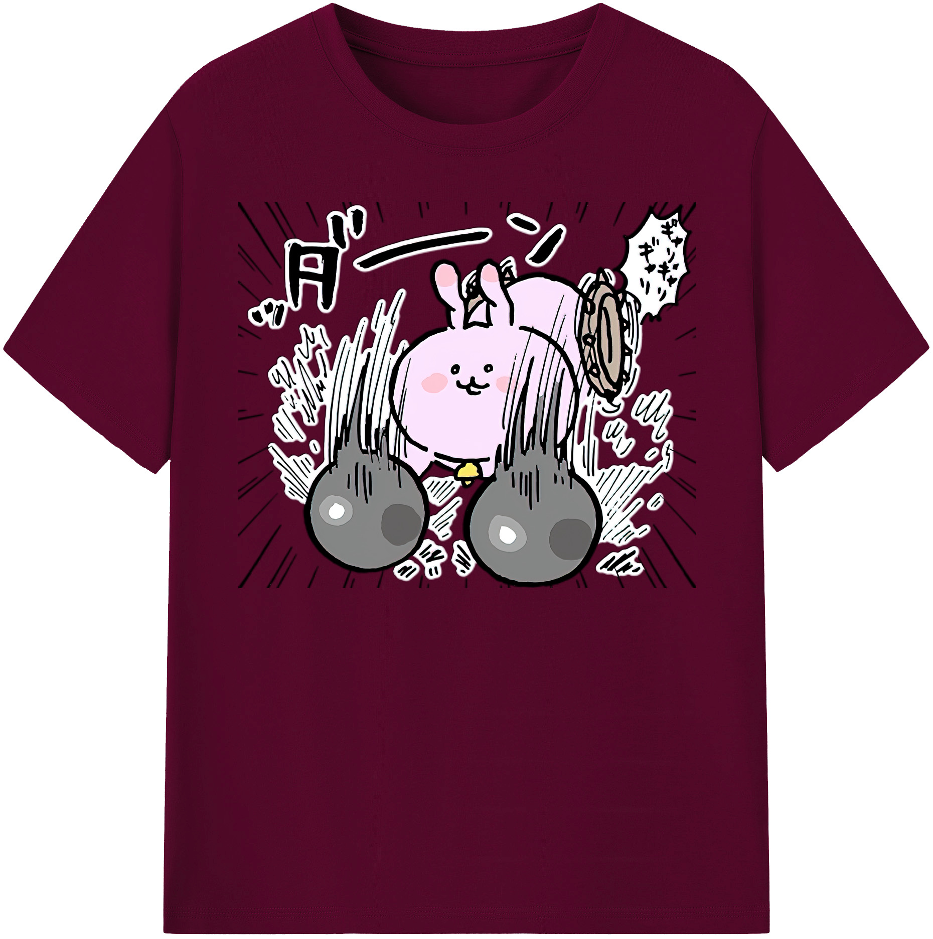 （画像用） ちいかわ うさぎ Chii-kawa usagi レディースカジュアルプリントTシャツ（綿100％）